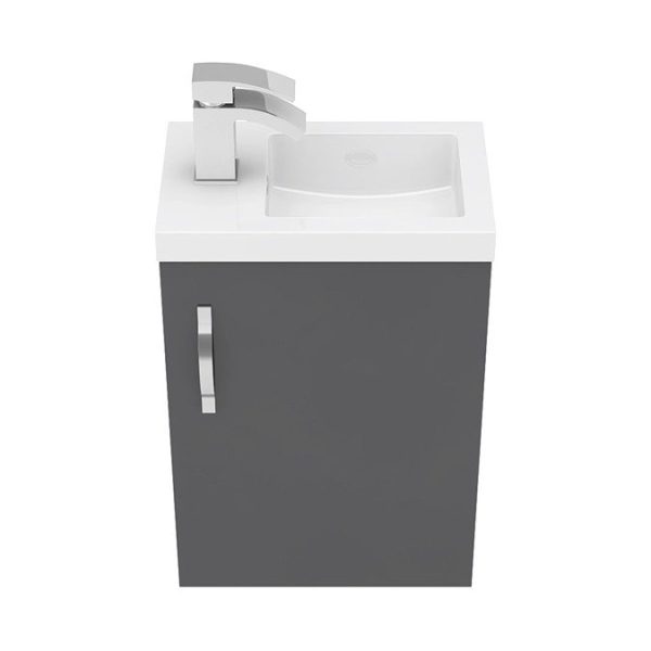 Apollo2 405mm Gloss Grey Compact Wall Hung Vanity Unit - Image 7