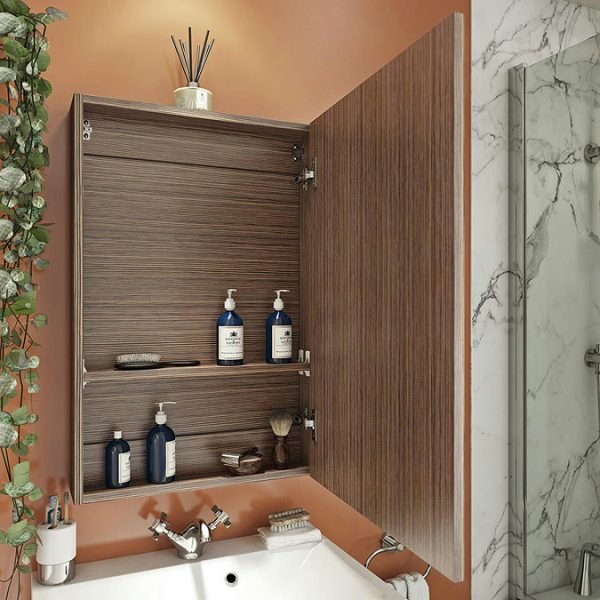 Orchard Wye Walnut 760 x 542mm Mirror Cabinet - Image 4