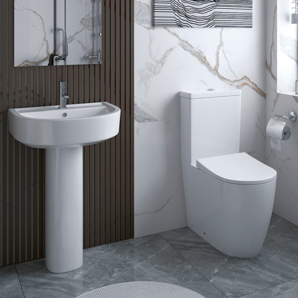 Arezzo Compact BTW Close Coupled Toilet + Soft Close Seat - Image 3