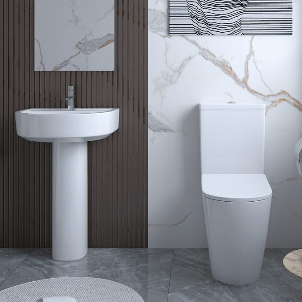Arezzo Compact BTW Close Coupled Toilet + Soft Close Seat - Image 4