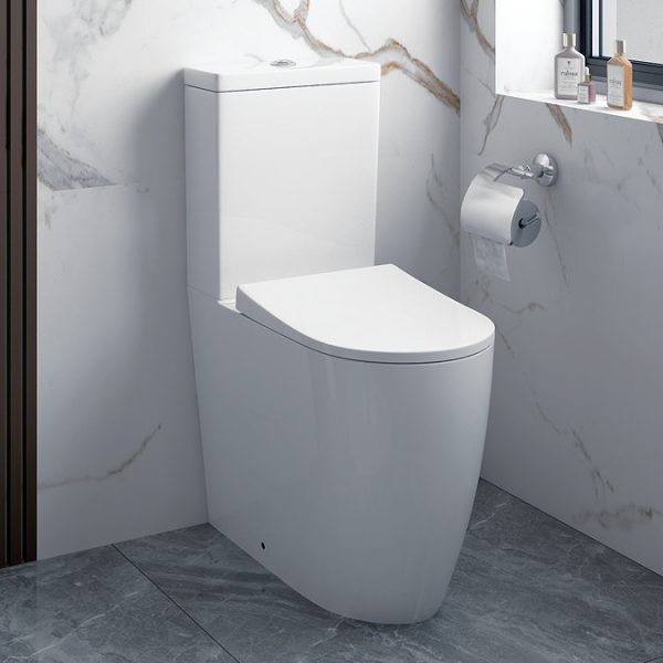 Arezzo Compact BTW Close Coupled Comfort Height Toilet + Soft Close Seat - Image 3