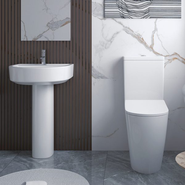 Arezzo Compact BTW Close Coupled Comfort Height Toilet + Soft Close Seat - Image 4