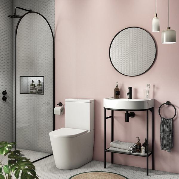 Arezzo BTW Close Coupled Toilet with Soft Close Seat (Matt Black Flush + Hinges) - Image 4