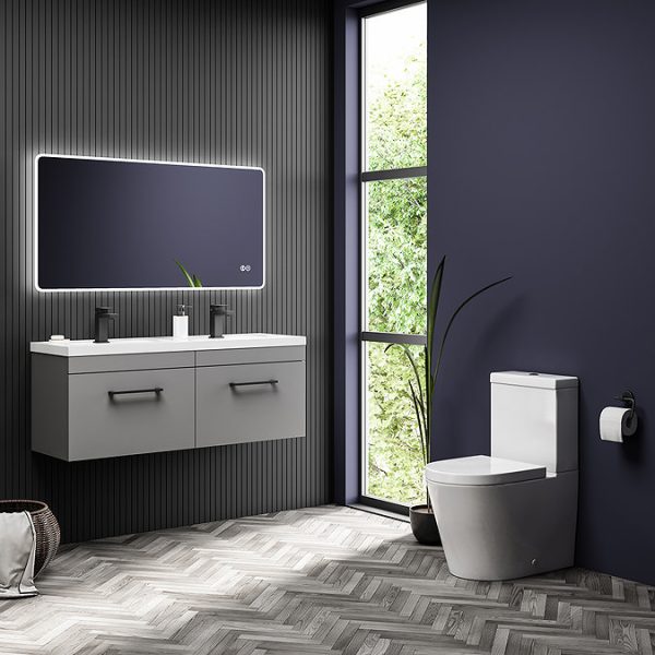 Arezzo BTW Close Coupled Toilet with Soft Close Seat (Matt Black Flush + Hinges) - Image 5