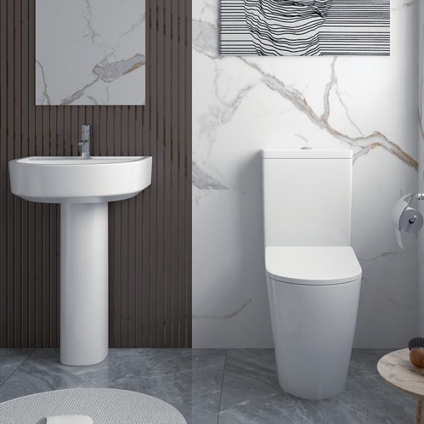 Arezzo Compact Close Coupled Toilet + Soft Close Seat - Image 3