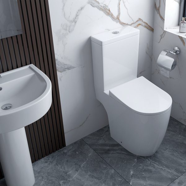 Arezzo Compact Close Coupled Comfort Height Toilet + Soft Close Seat - Image 3
