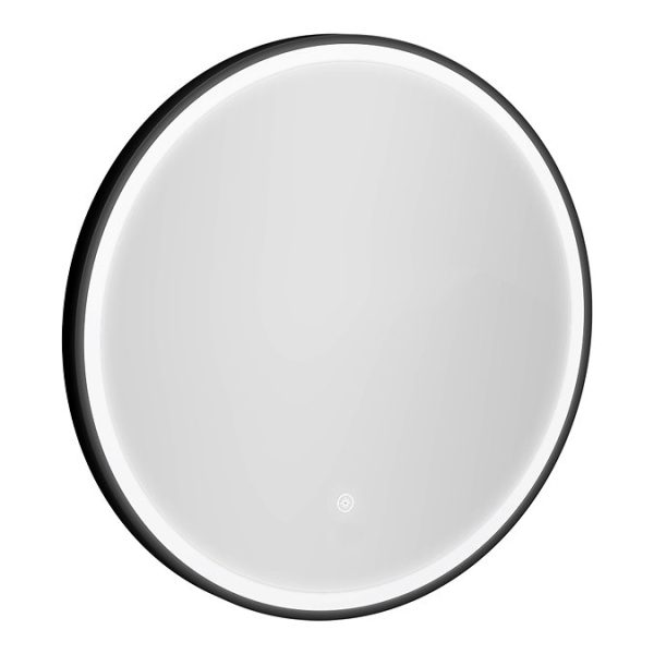 Arezzo Matt Black 600mm Round LED Illuminated Anti Fog Bathroom Mirror - Image 4