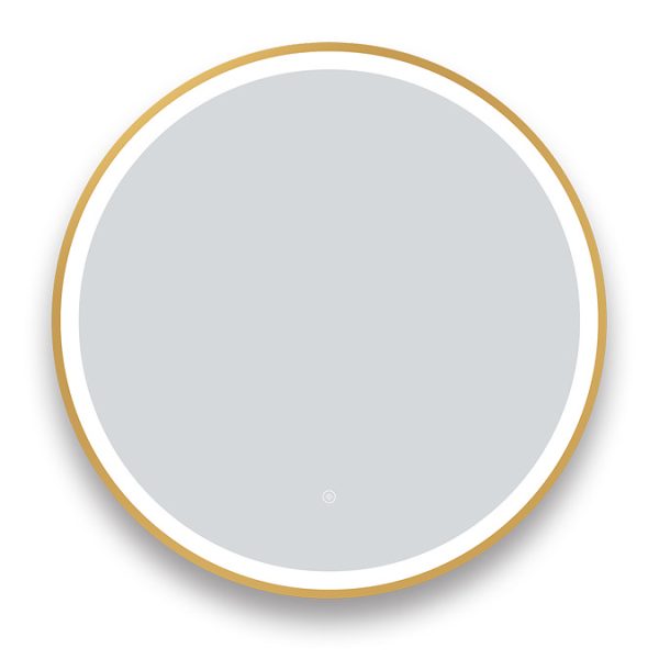 Arezzo Brushed Brass 700mm Round LED Illuminated Anti Fog Bathroom Mirror - Image 3