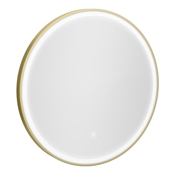 Arezzo Brushed Brass 700mm Round LED Illuminated Anti Fog Bathroom Mirror - Image 4