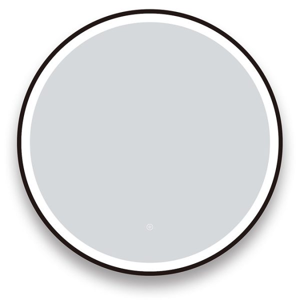 Arezzo Matt Black 700mm Round LED Illuminated Anti Fog Bathroom Mirror - Image 3