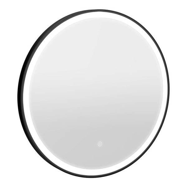 Arezzo Matt Black 700mm Round LED Illuminated Anti Fog Bathroom Mirror - Image 4