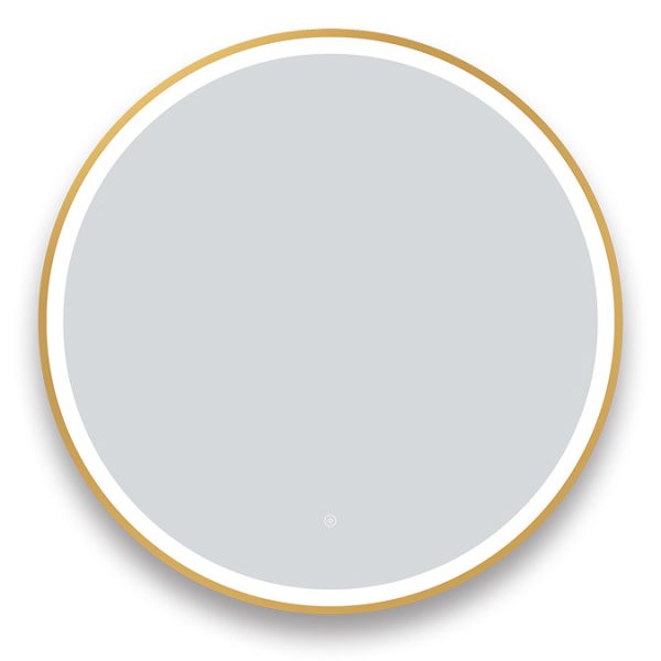 Arezzo Brushed Brass 800mm Round LED Illuminated Anti Fog Bathroom Mirror - Image 3