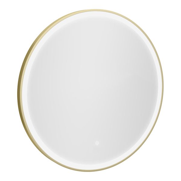 Arezzo Brushed Brass 800mm Round LED Illuminated Anti Fog Bathroom Mirror - Image 4