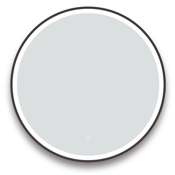 Arezzo Matt Black 800mm Round LED Illuminated Anti Fog Bathroom Mirror - Image 3