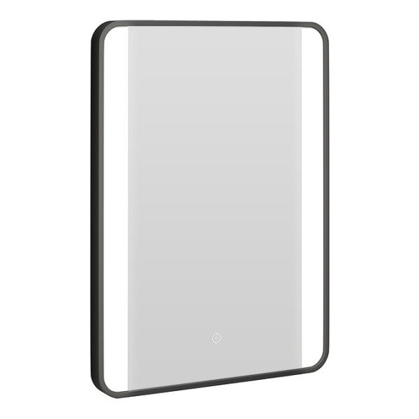Arezzo Matt Black 500 x 700mm Rectangular LED Mirror with Anti Fog, Touch Control & Colour Changing Light - Image 2