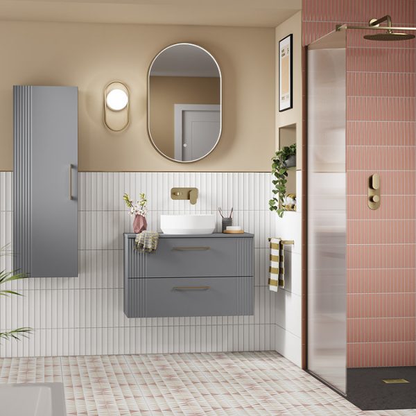 Arezzo Brushed Brass Frame Oval LED Illuminated Anti Fog Bathroom Mirror 800 x 500mm - Image 2