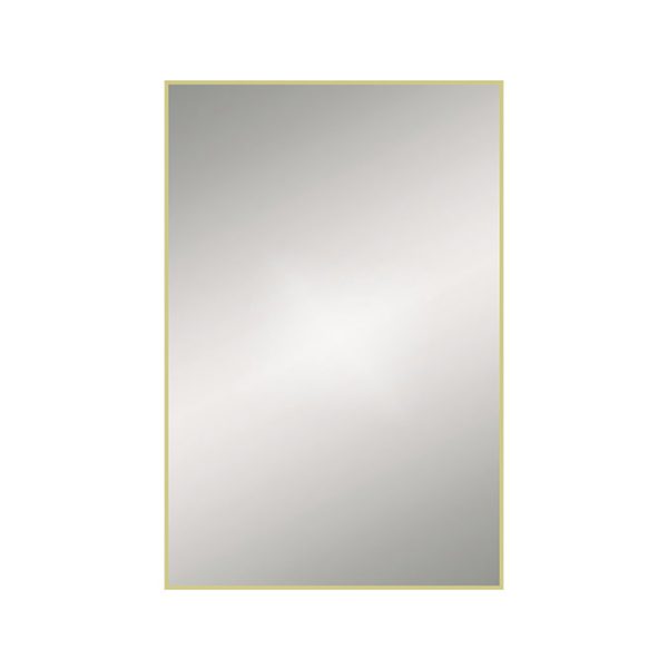 Arezzo Thin Frame 400 x 600mm Rectangular Mirror   Brushed Brass - Image 2