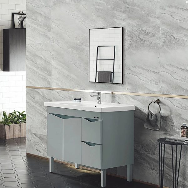 Arezzo Thin Frame 500 x 700mm Rectangular Mirror   Matt Black - Image 4