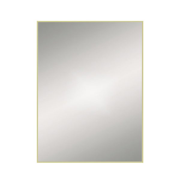 Arezzo Thin Frame 600 x 800mm Rectangular Mirror   Brushed Brass - Image 3