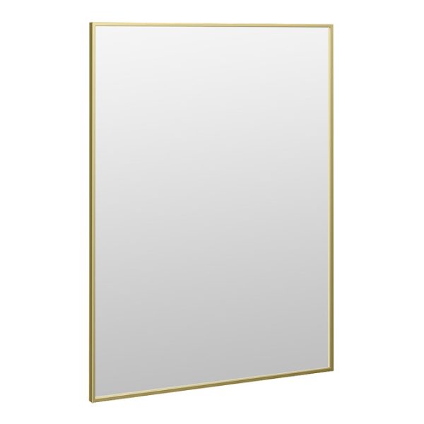 Arezzo Thin Frame 600 x 800mm Rectangular Mirror   Brushed Brass - Image 2