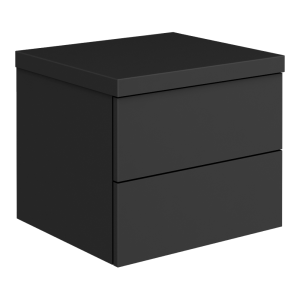Atlas 500mm 2 Drawer Wall Hung Countertop Vanity Unit   Matt Black