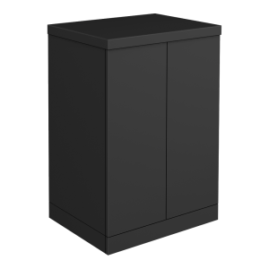 Atlas 600mm 2 Door Floor Standing Countertop Vanity Unit   Matt Black