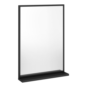 Atlas 700 x 500 Mirror with Shelf   Matt Black