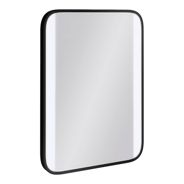 Arezzo Matt Black 500 x 700mm Rectangular LED Illuminated Bathroom Mirror - Image 3