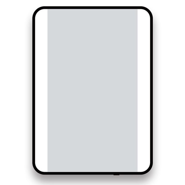 Arezzo Matt Black 500 x 700mm Rectangular LED Illuminated Bathroom Mirror - Image 6