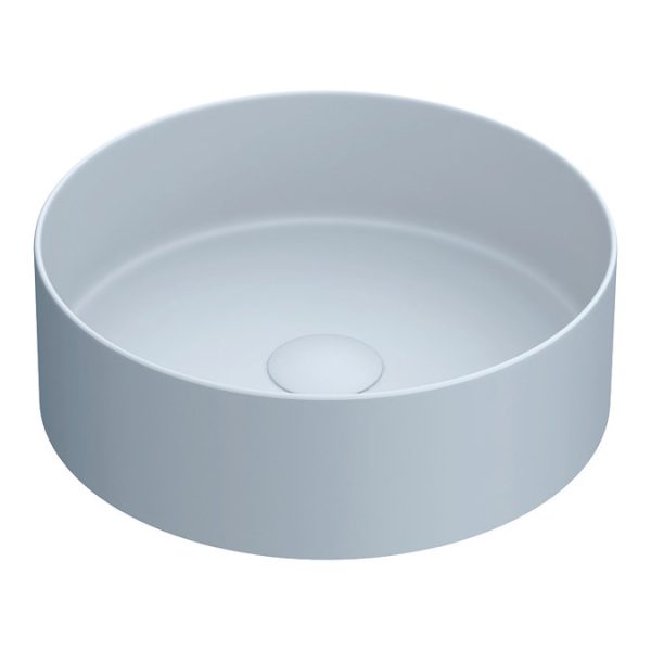 Monza Gloss White Wall Hung Countertop Vanity Unit   500mm 2 Drawer with Matt Blue Round Basin - Image 2