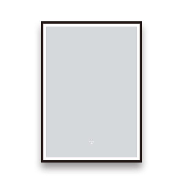 Arezzo Matt Black 500 x 700mm Rectangular LED Illuminated Anti Fog Bathroom Mirror - Image 3