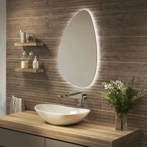 Arezzo 550 x 800mm Teardrop LED Backlit Bathroom Mirror incl. Anti Fog and Touch Sensor