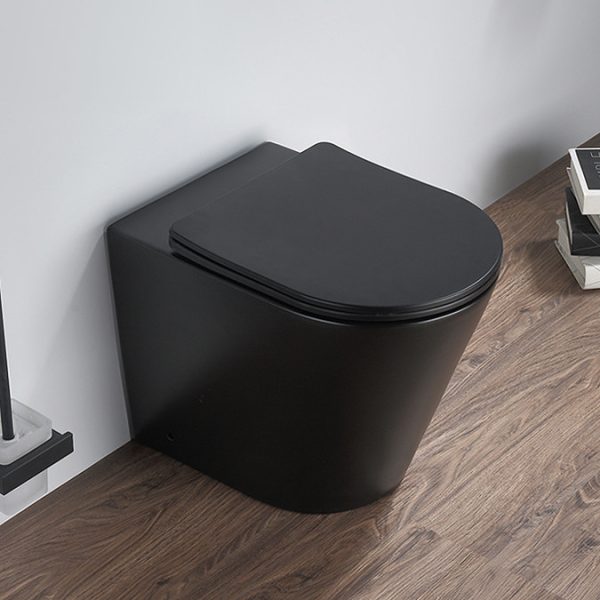 Arezzo Matt Black Rimless Back to Wall Toilet incl. Soft Close Seat - Image 3
