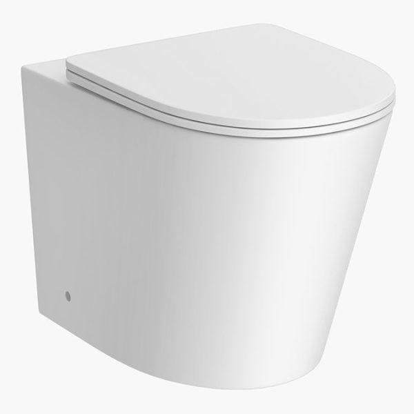Arezzo Matt White Rimless Back to Wall Toilet incl. Soft Close Seat - Image 2