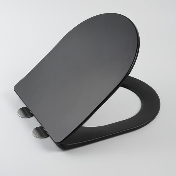 Arezzo Matt Black Rimless Wall Hung Toilet with Soft Close Seat - Image 6