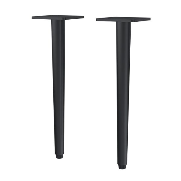Arezzo Vanity Unit   Matt Black   600mm 2 Drawer with Worktop, Black Handles, White Round Basin and Legs - Image 2