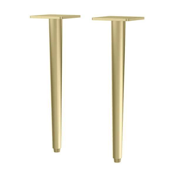 Arezzo Vanity Unit   Rustic Oak   600mm 2 Drawer with Worktop, Brass Handles, White Round Basin and Brass Legs - Image 2