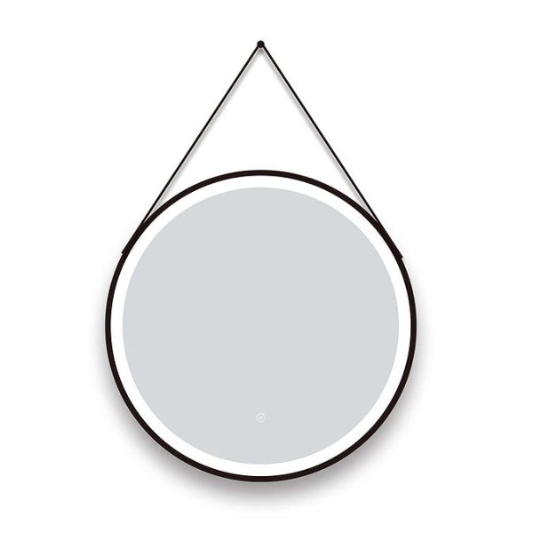 Arezzo Matt Black 600mm Round LED Illuminated Anti Fog Bathroom Mirror - Image 3