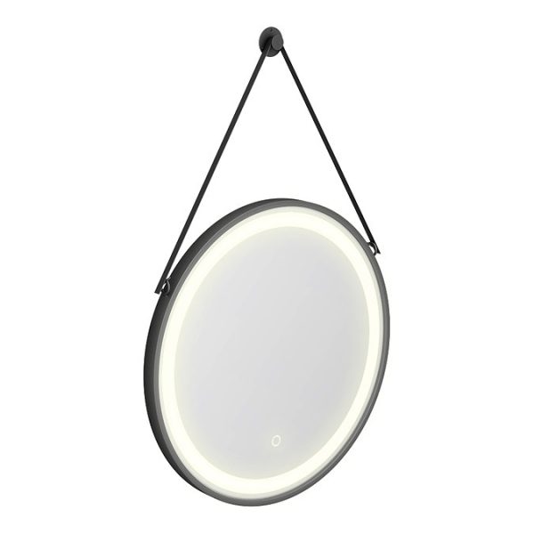 Arezzo Matt Black 600mm Round LED Illuminated Anti Fog Bathroom Mirror - Image 6