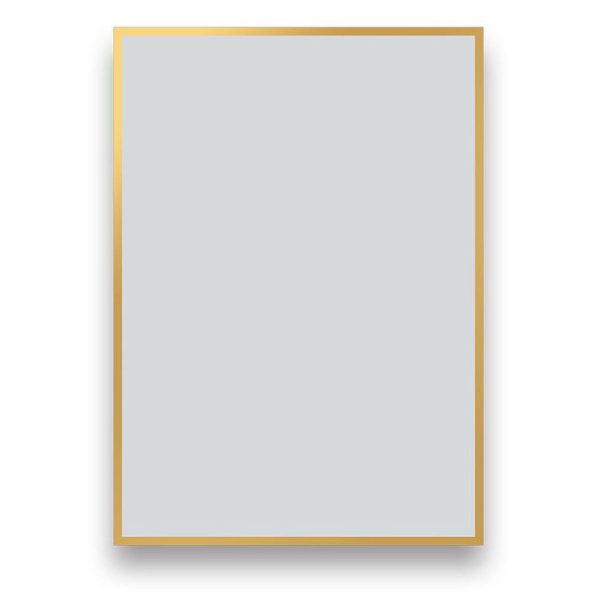 Arezzo Brushed Brass Square Edge 700 x 500 Mirror - Image 3