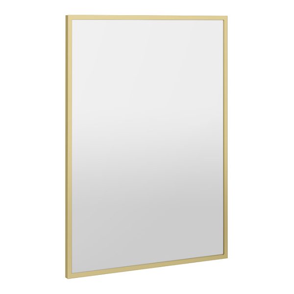 Arezzo Brushed Brass Square Edge 700 x 500 Mirror - Image 4