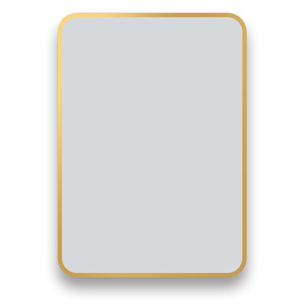 Arezzo Brushed Brass 700 x 500 Rectangular Mirror - Image 3