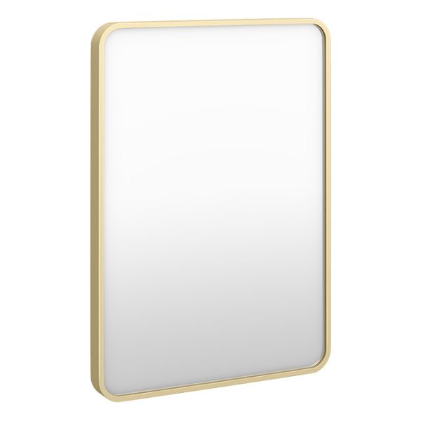 Arezzo Brushed Brass 700 x 500 Rectangular Mirror - Image 2