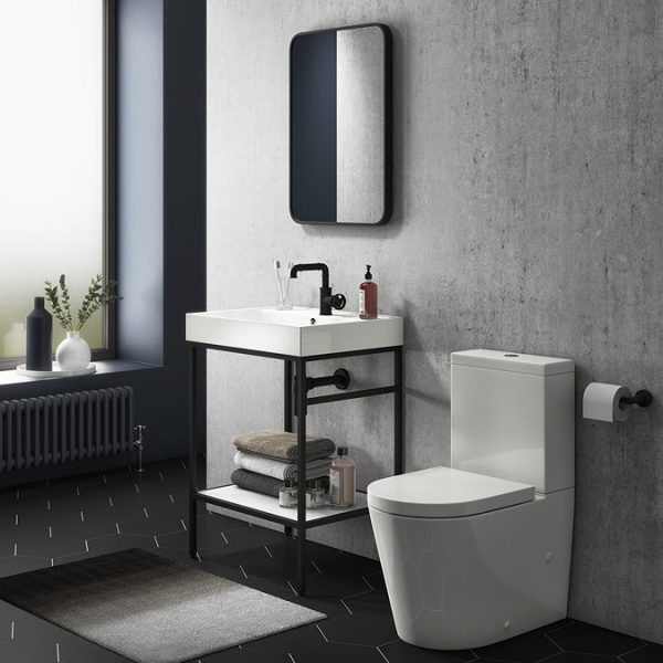 Arezzo Matt Black Square Edge 700 x 500 Mirror - Image 3