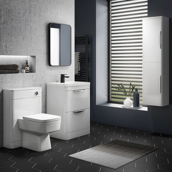 Arezzo Matt Black 700 x 500 Rectangular Mirror - Image 6