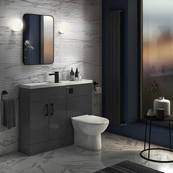 Arezzo Matt Black 700 x 500 Rectangular Mirror - Image 2