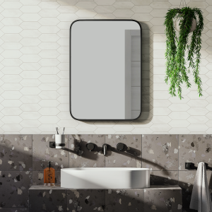 Arezzo Matt Black 700 x 500 Rectangular Mirror