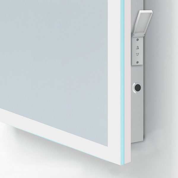 Arezzo 800 x 600mm LED Illuminated Bathroom Mirror with Colour Change, Shaver Socket & Anti Fog - Image 4