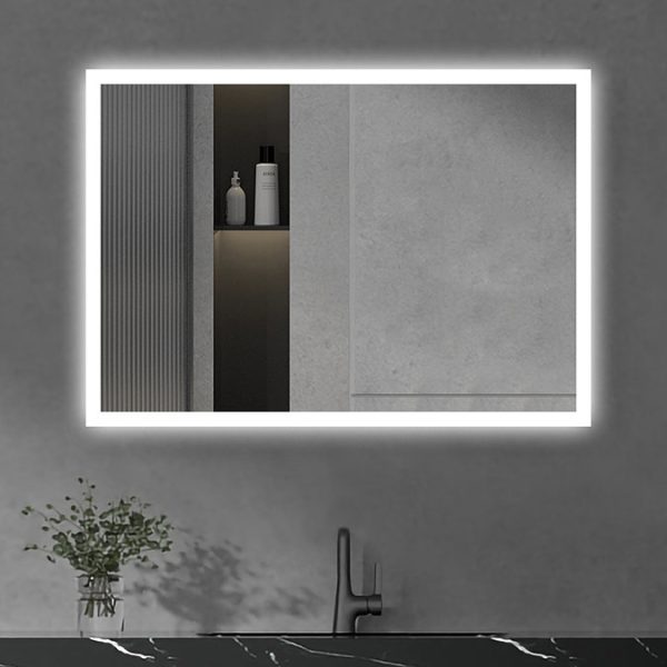 Arezzo 800 x 600mm LED Illuminated Bathroom Mirror with Colour Change, Shaver Socket & Anti Fog - Image 2