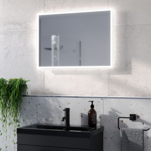 Arezzo 700 x 500mm LED Illuminated Bathroom Mirror with Shaver Socket & Anti Fog